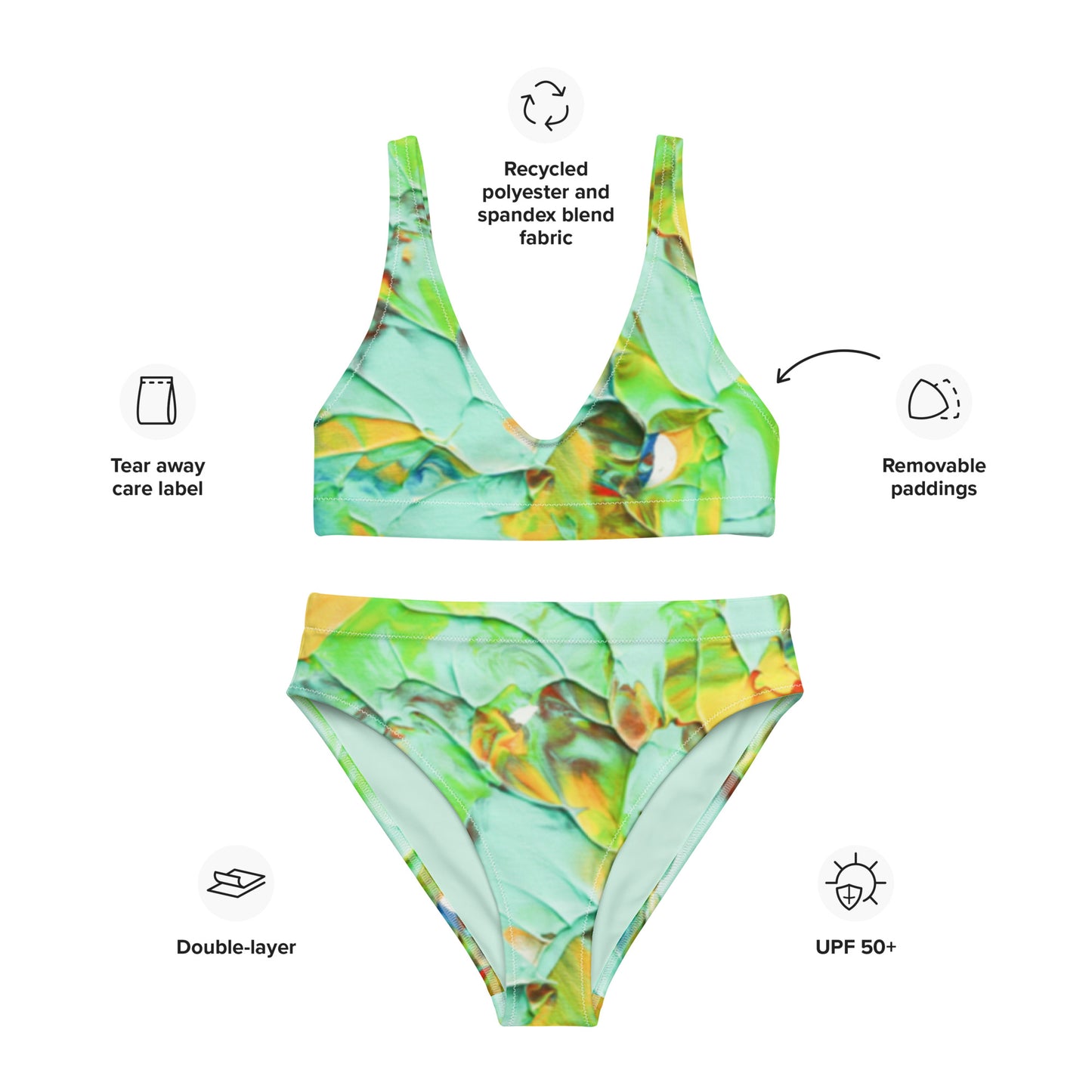 Honeycomb - Recycled high-waisted bikini