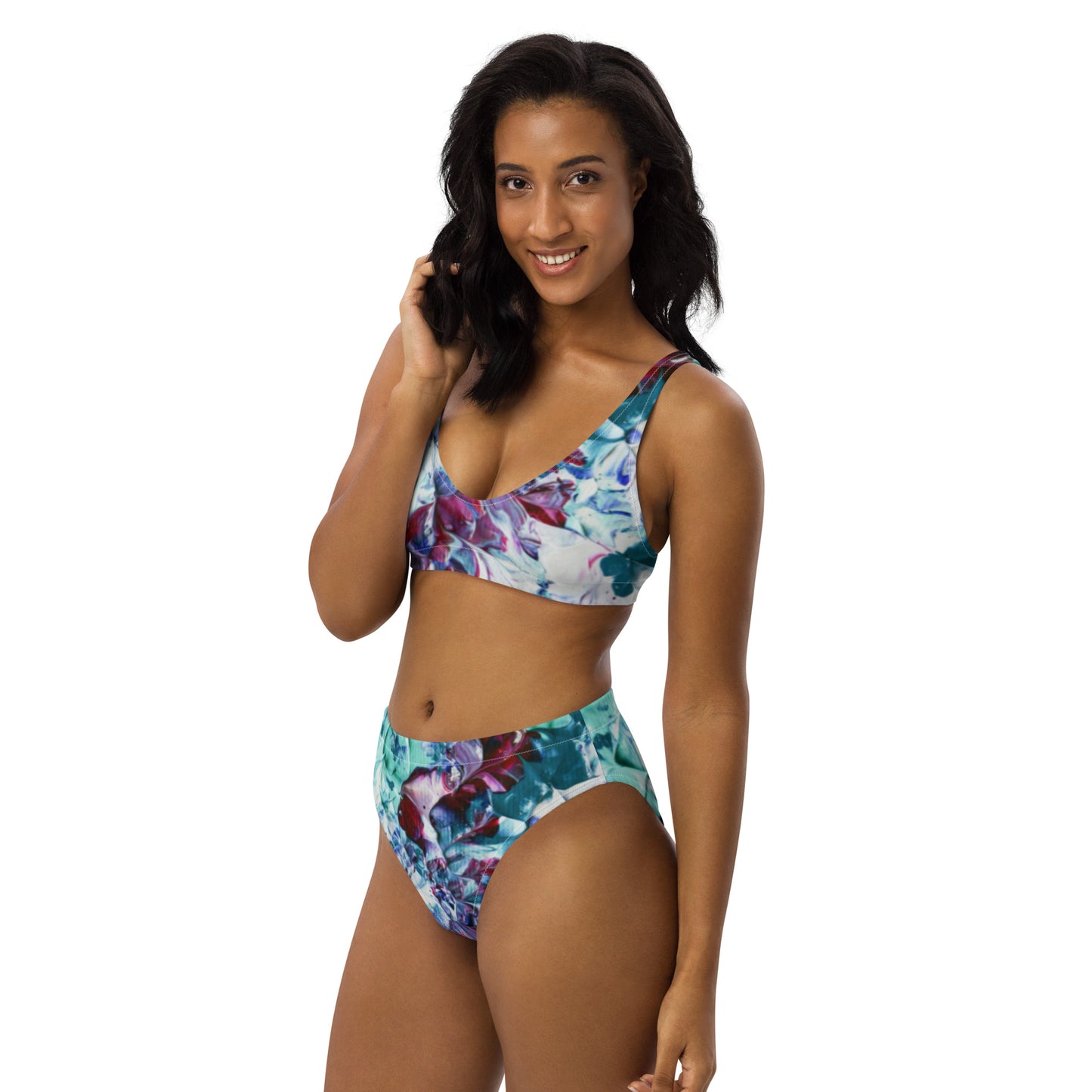 Lily Pads - Recycled high-waisted bikini
