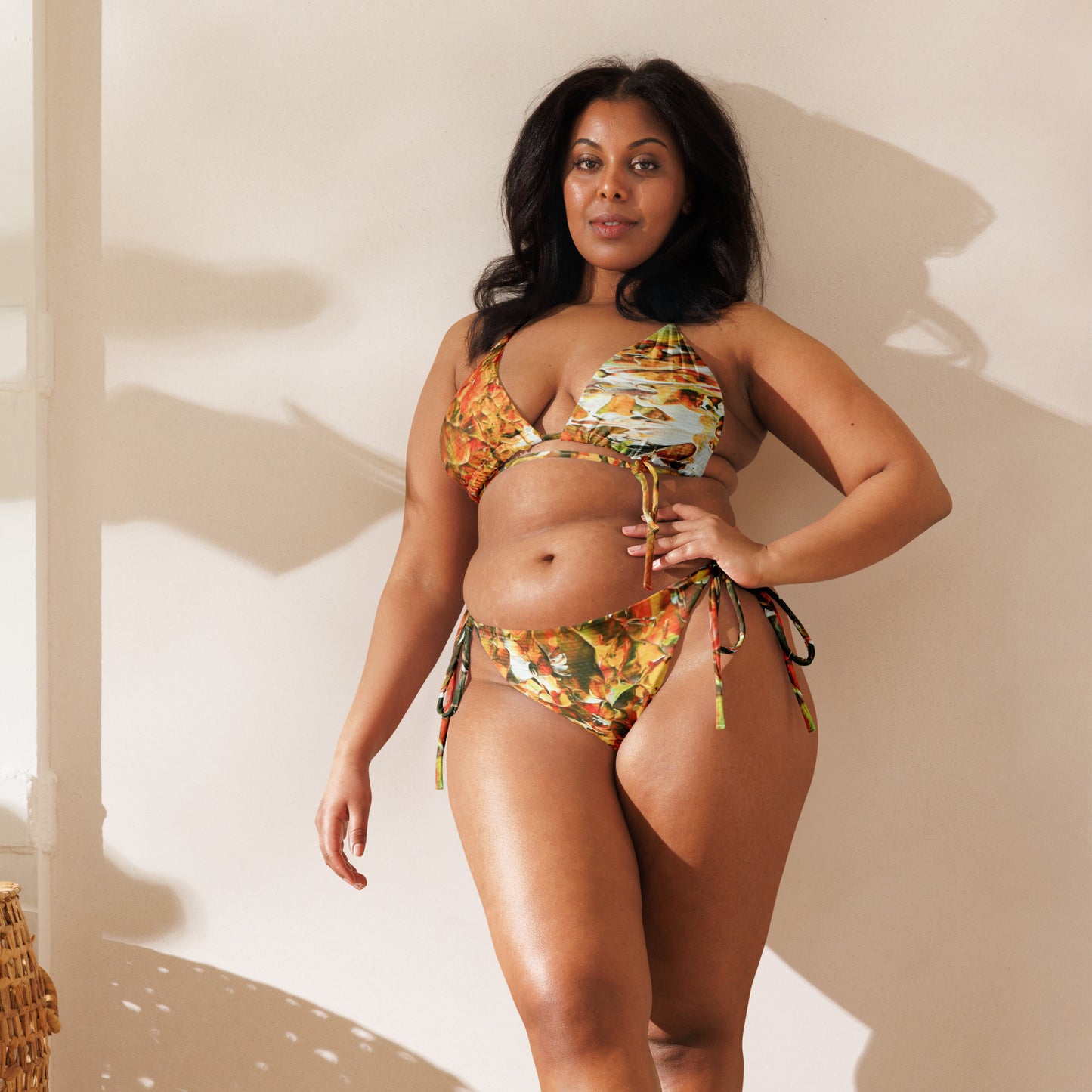 Earth - All-over print recycled string bikini