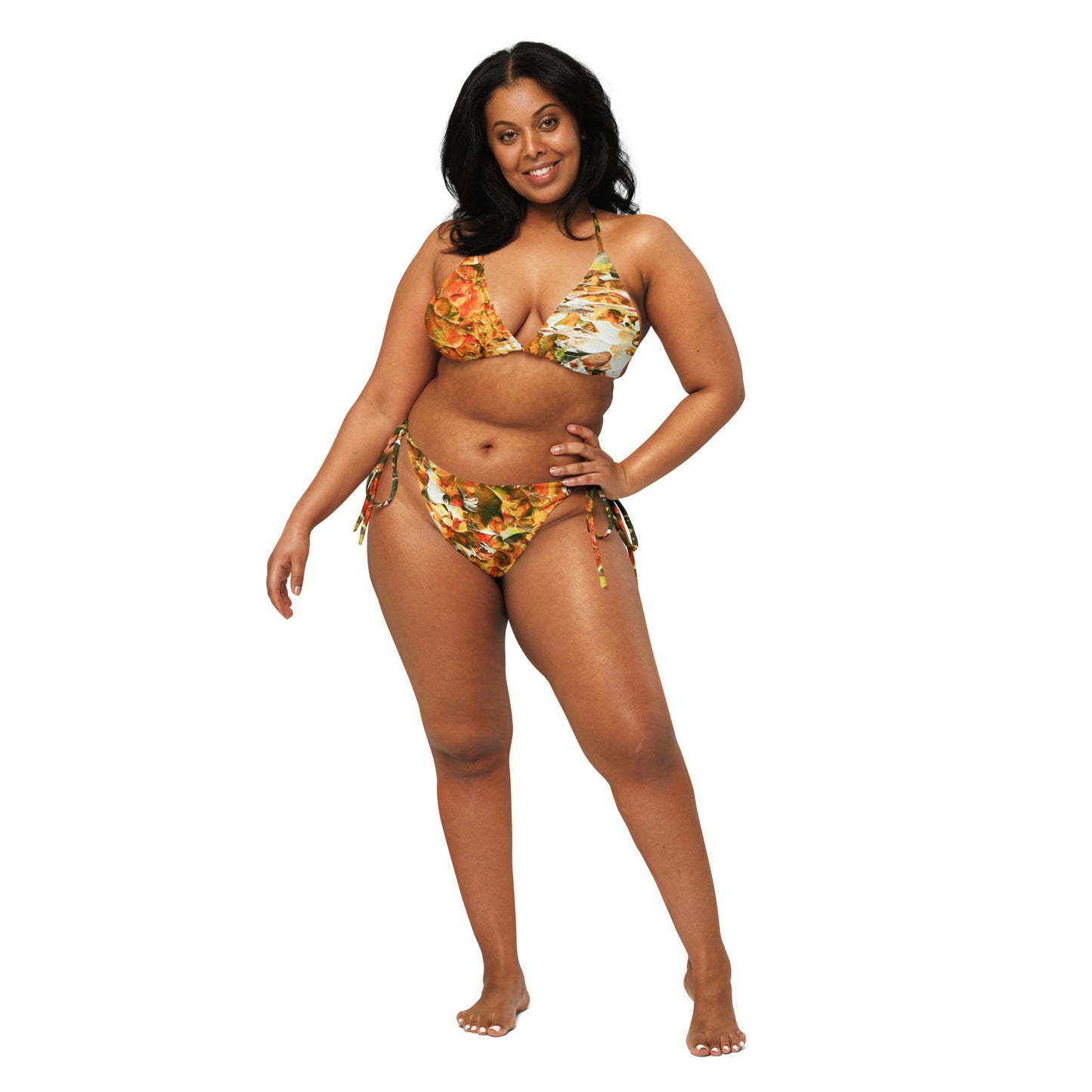 Earth - All-over print recycled string bikini