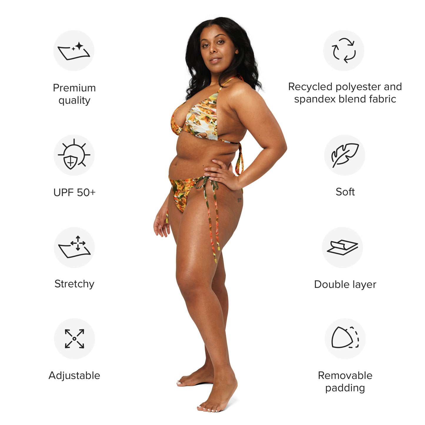 Earth - All-over print recycled string bikini