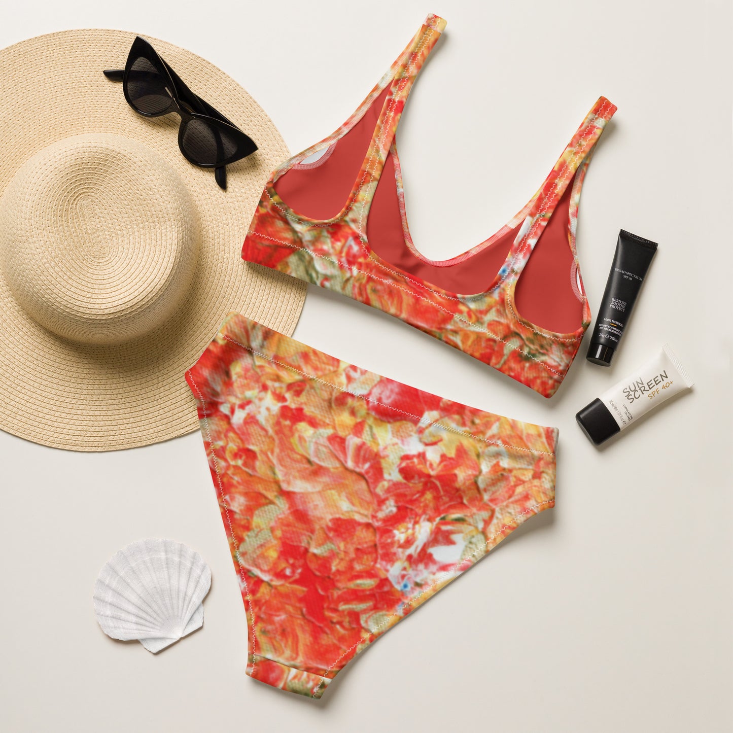 Fire - Recycled high-waisted bikini