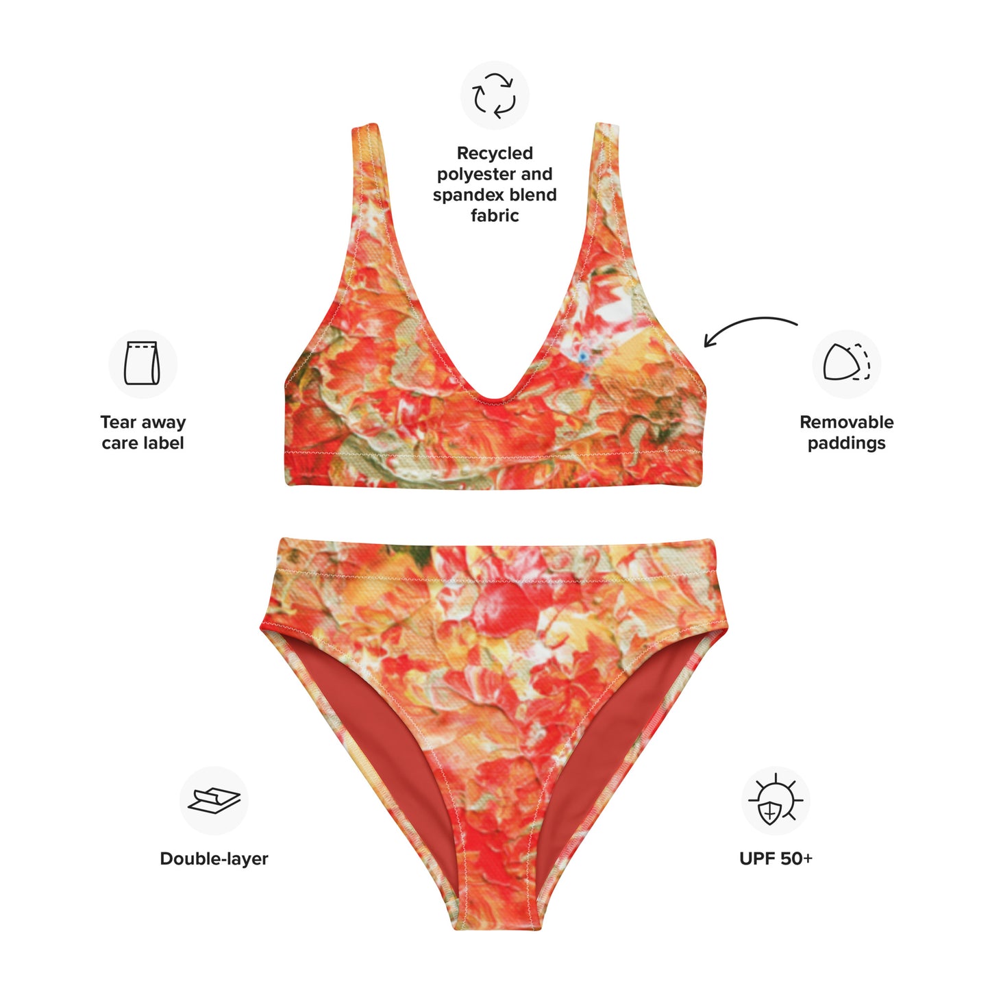 Fire - Recycled high-waisted bikini