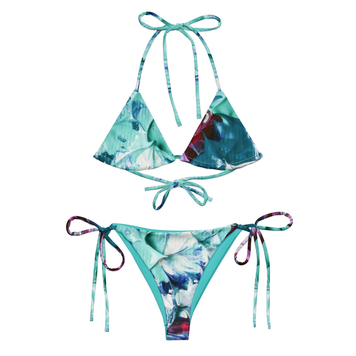 Lily Pads - All-over print recycled string bikini