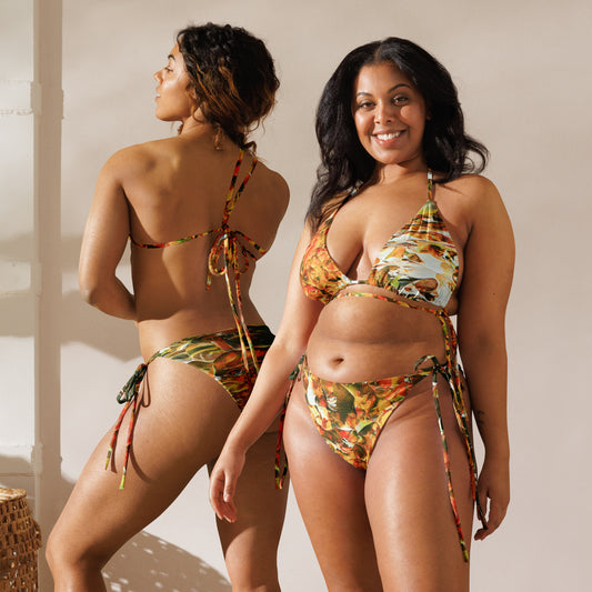 Earth  - All-over print recycled string bikini