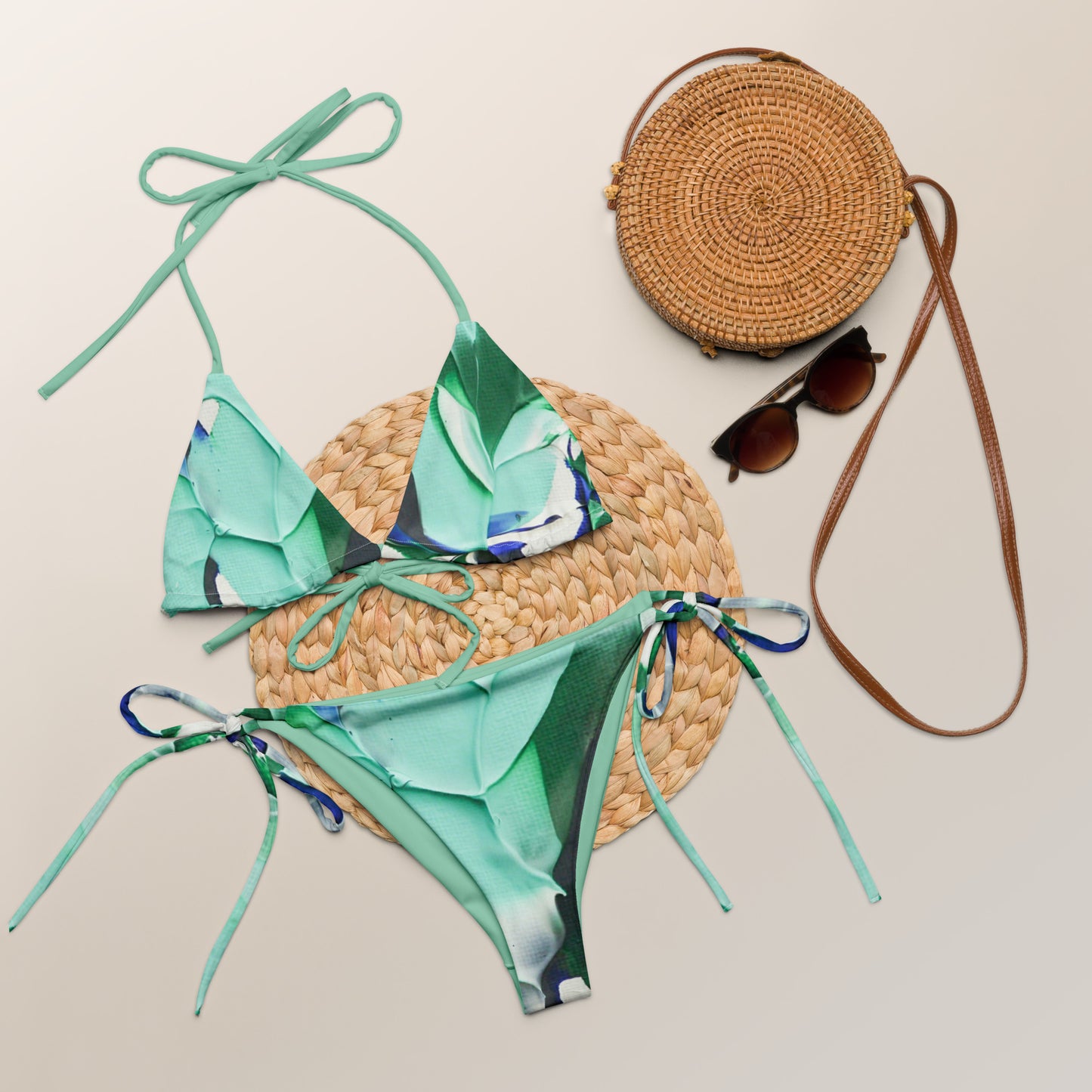 The Kiss - All-over print recycled string bikini